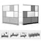 Luxor Modular Wall Room Divider System, 53in. x 48in. Starter Wall, Black Frame, Whiteboard MW-7070-XWCGB - alternate 8